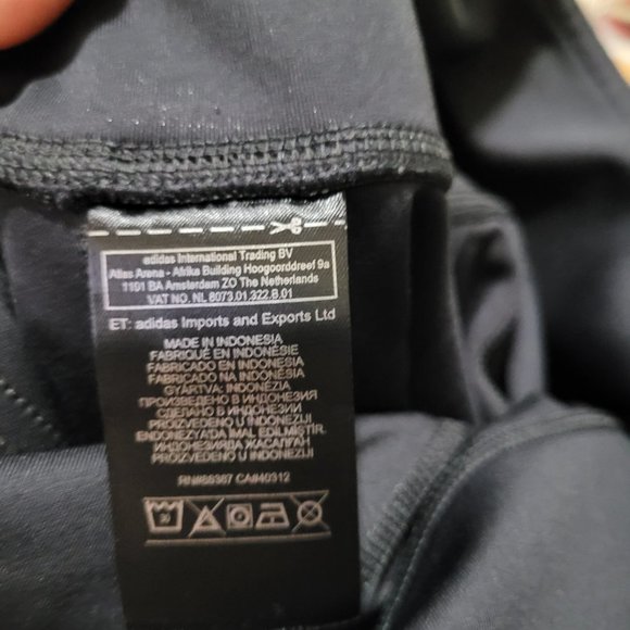 Adidas - Climalite Leggings Dark Grey with Black Stripes - Size S - Picture 7 of 8